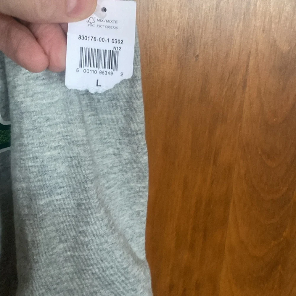 NWT Gap Elf Christmas long sleeve gray, size 10/Lg